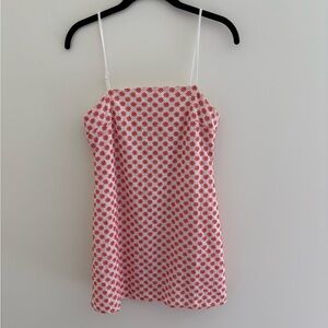 Vintage Unbranded Orange & White Eyelet Lace Floral Mini Dress